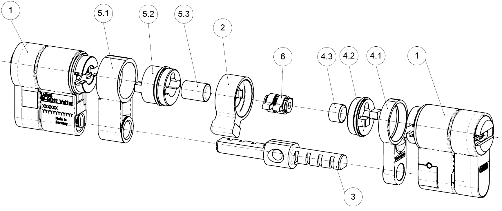 Vue éclatée du cylindre ARLET